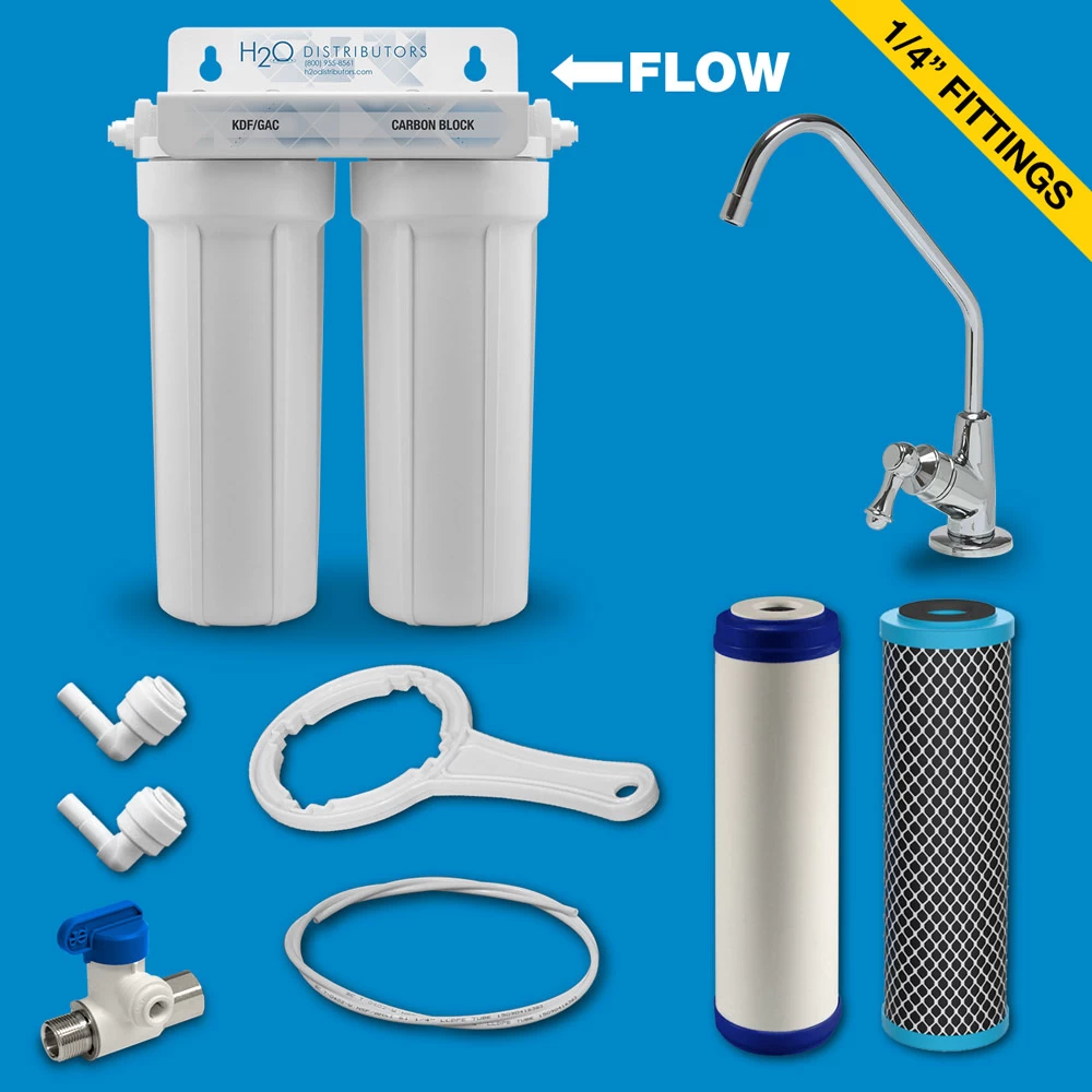 Twin Housing Under-sink Filter W/ Pentek LR-FB10 Cartridge 2 Twin Housing Under-sink Filter W/ Pentek LR-FB10 Cartridge - Image 2