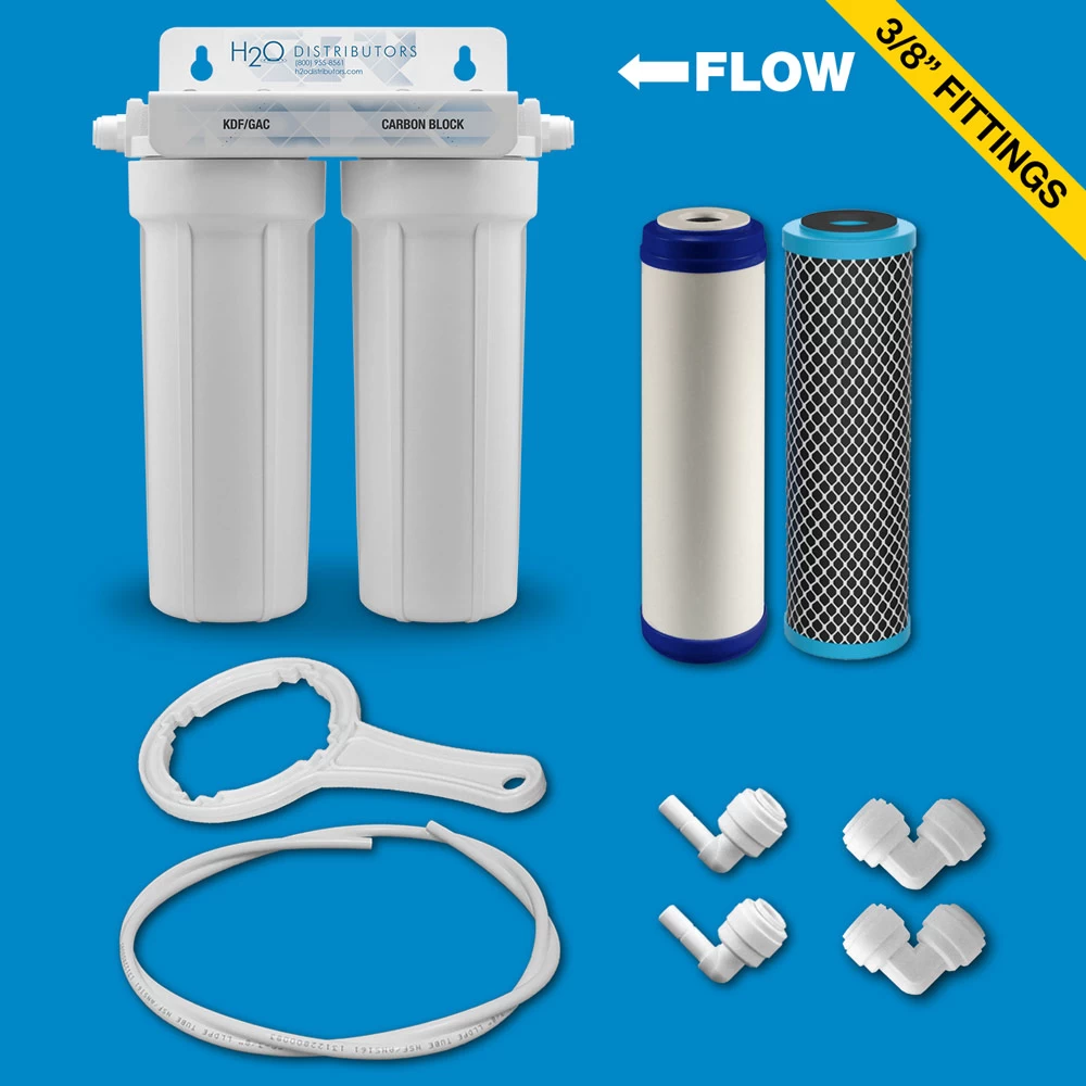 Inline Twin Housing Under-sink Filter W/ Pentek LR-FB10 Cartridge 2 Inline Twin Housing Under-sink Filter W/ Pentek LR-FB10 Cartridge - Image 2