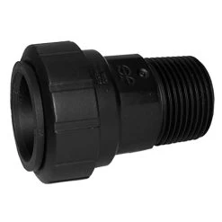 John Guest 1″ CTS X 1″ NPT Male Connector (Black Polypropylene)