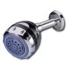 H2O International Chrome Finish Shower Head Filter W/ Chlorine Removal & 5 Spray Massaging Modes
