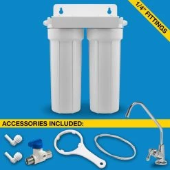 Dual Stage Under-sink Filter System With Faucet (H2O UCF-02-JG)