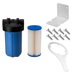 Ultraviolet Sterilizer 1″ Ports System: 10″ X 4-1/2″ Blue 5 Micron Sediment Filter Kit