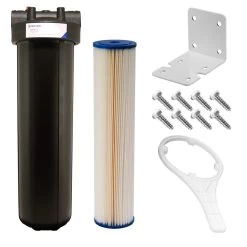 UV Light Sterilizer 1″ Ports System: 20″ X 4-1/2″ Black 5 Micron Sediment Filter Kit