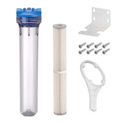 Ultraviolet Sterilizer 3/4″ Ports System: 20″ X 2-1/2″ Clear 5 Micron Sediment Filter Kit